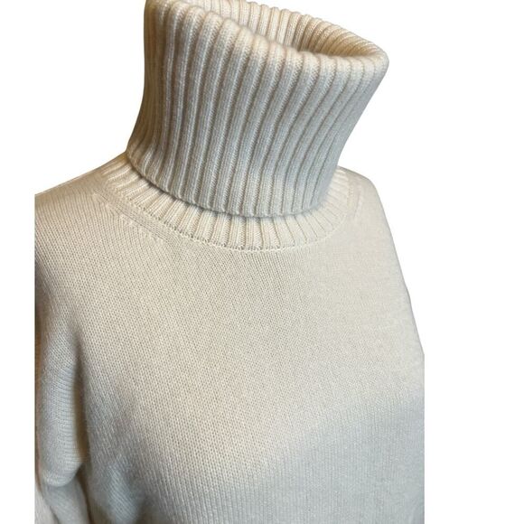Altuzarra Cashmere Sweater Medium Turtleneck Puff Sleeve Knit Cream $895 NWT - Picture 3 of 8